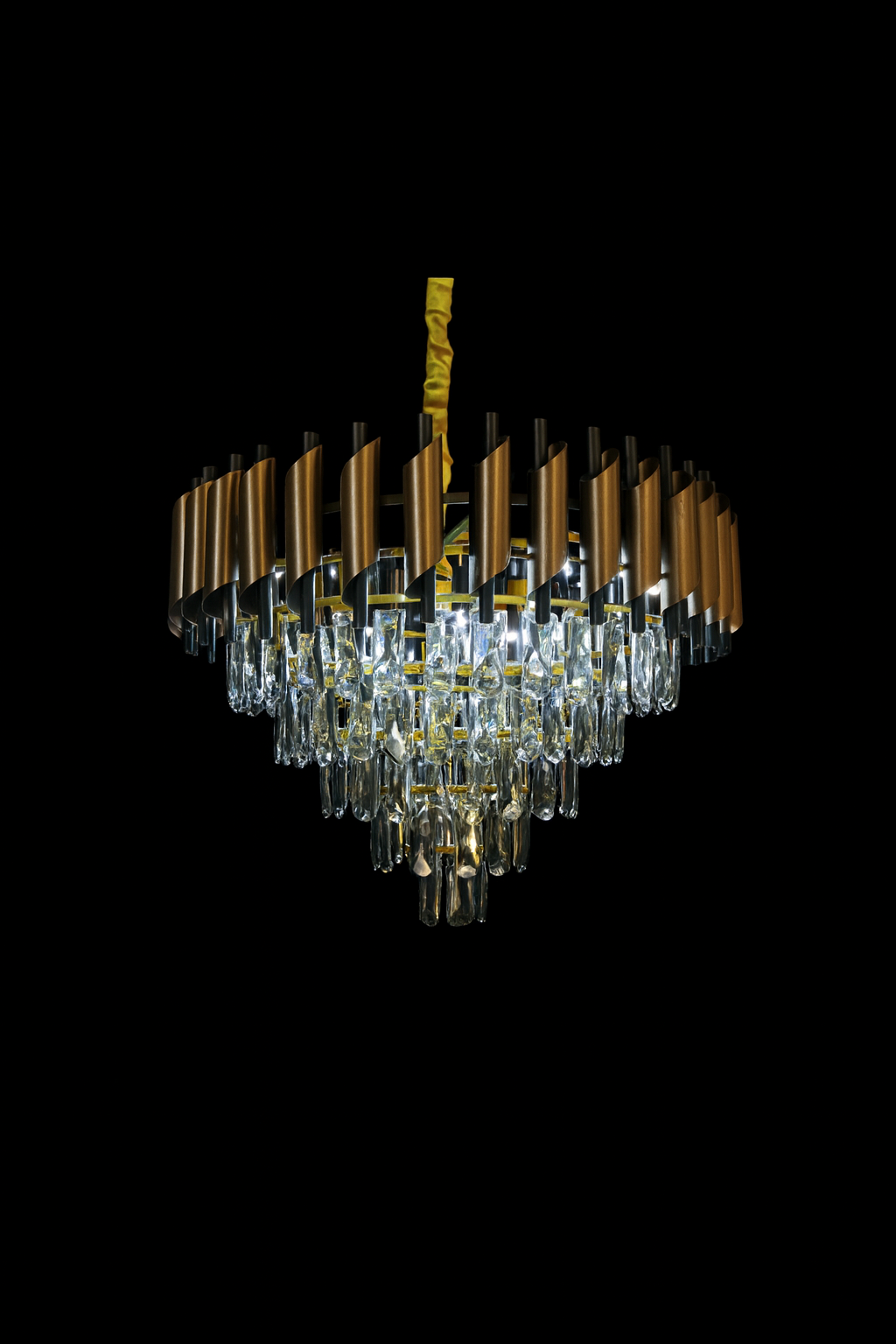 Copper & Black Luxe Crystal Chandelier
