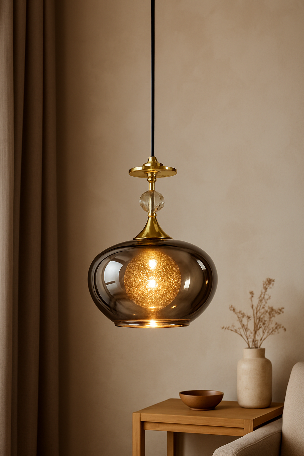 Black & Gold Auric Eclipse Pendant Light