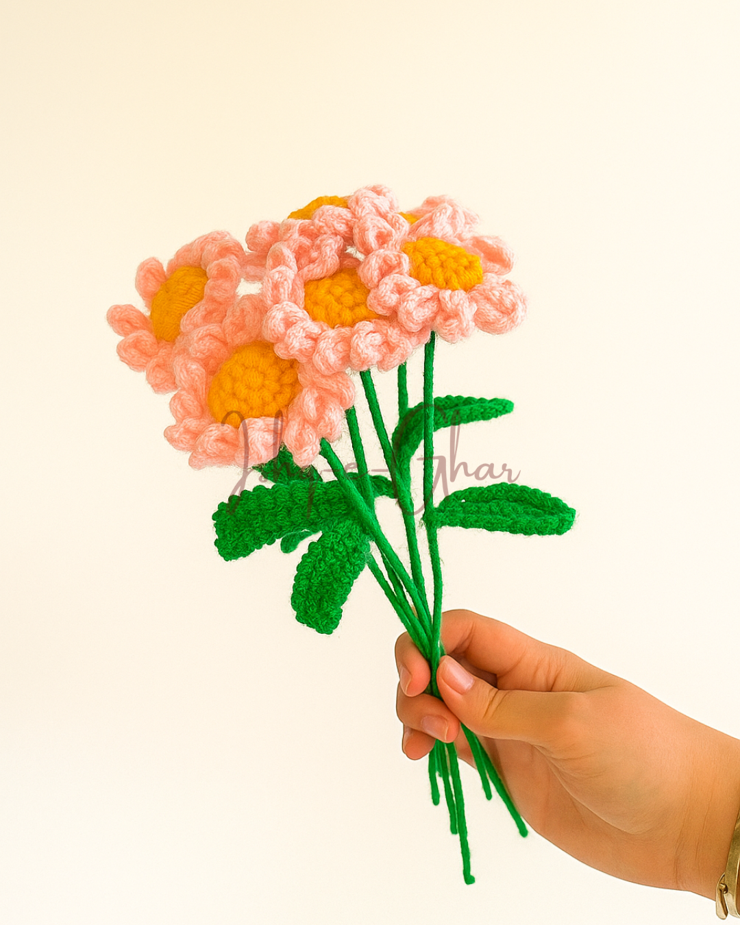 Pink Daisy Crochet Flower