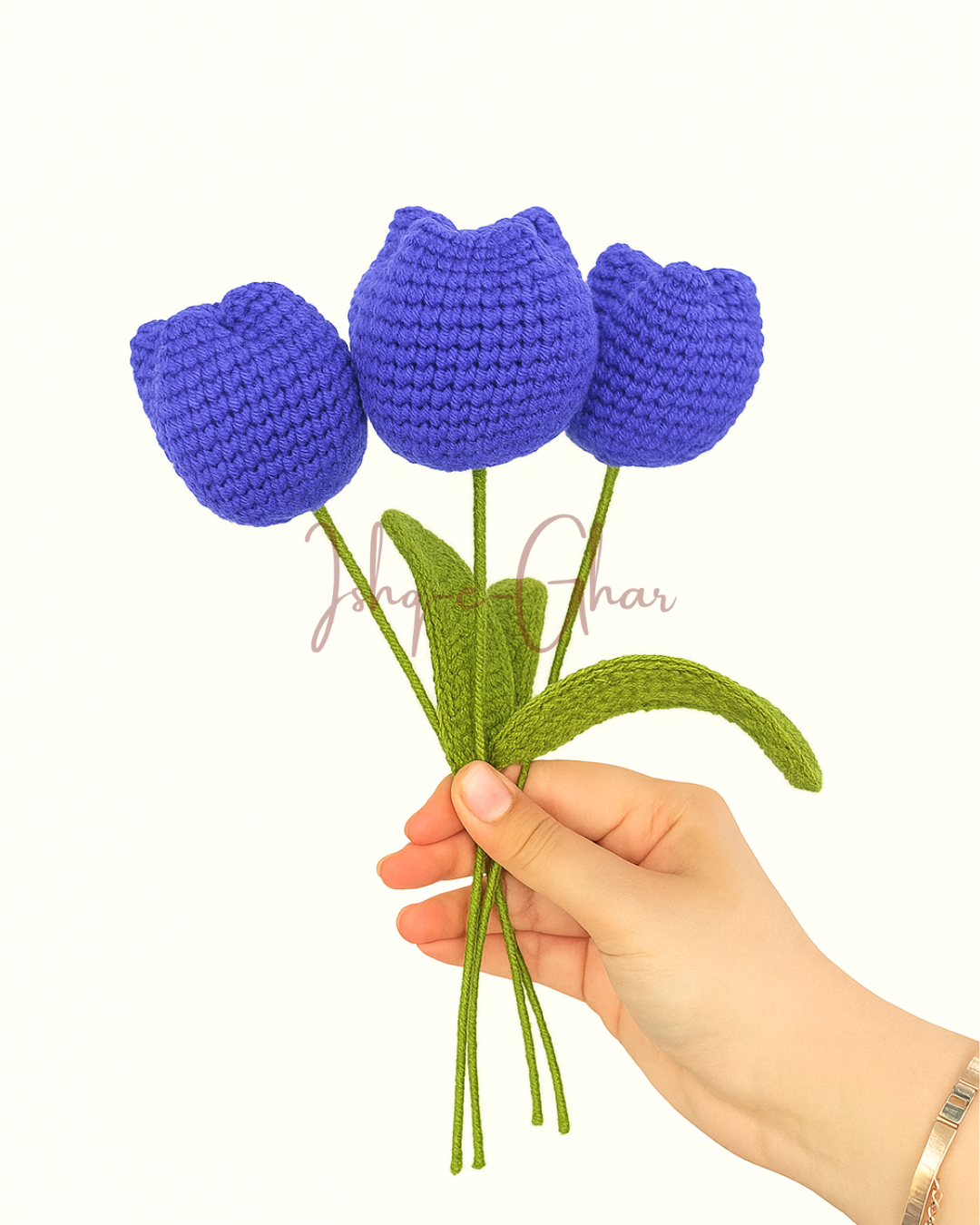 Dark Purple Tulip Crochet Flower