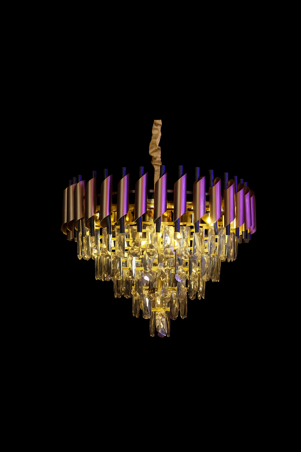 Copper & Black Luxe Crystal Chandelier