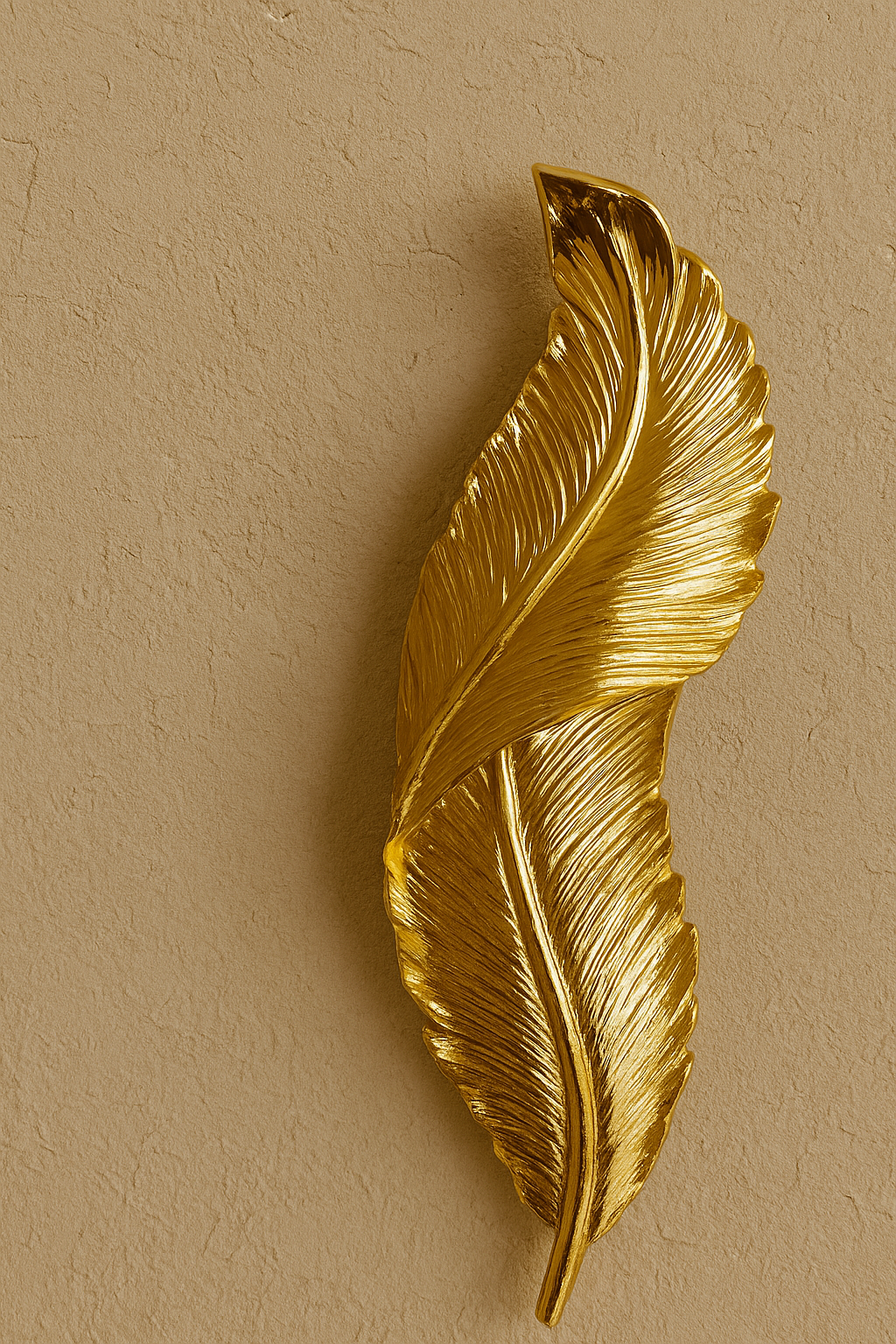 Gold Feather Wall Light