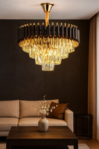 Black & Gold Mamba Round Chandelier