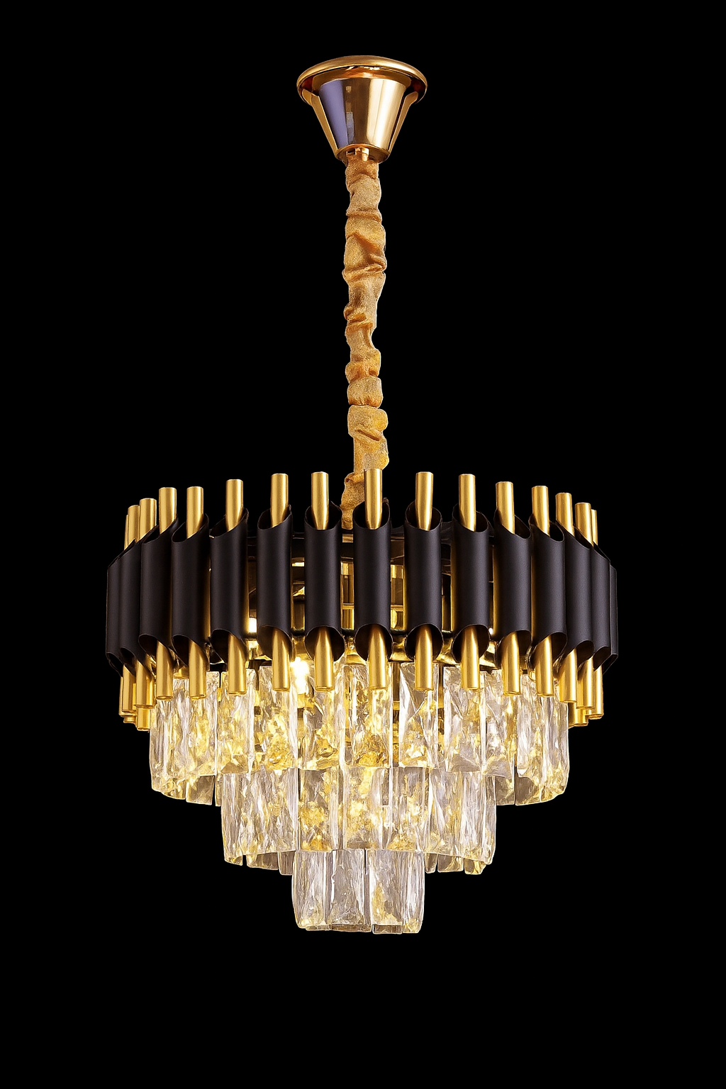 Black & Gold Mamba Round Chandelier