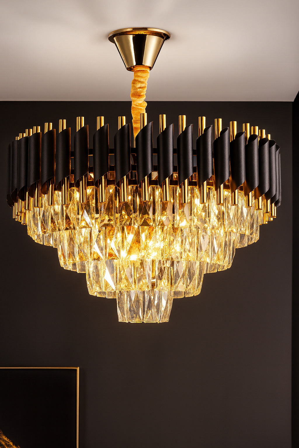Black & Gold Mamba Round Chandelier