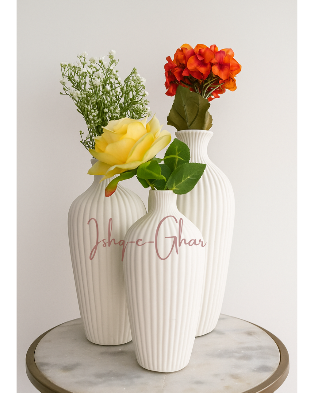 Karwaan Vase Set White