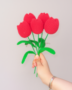 Dark Pink Tulip Crochet Flower