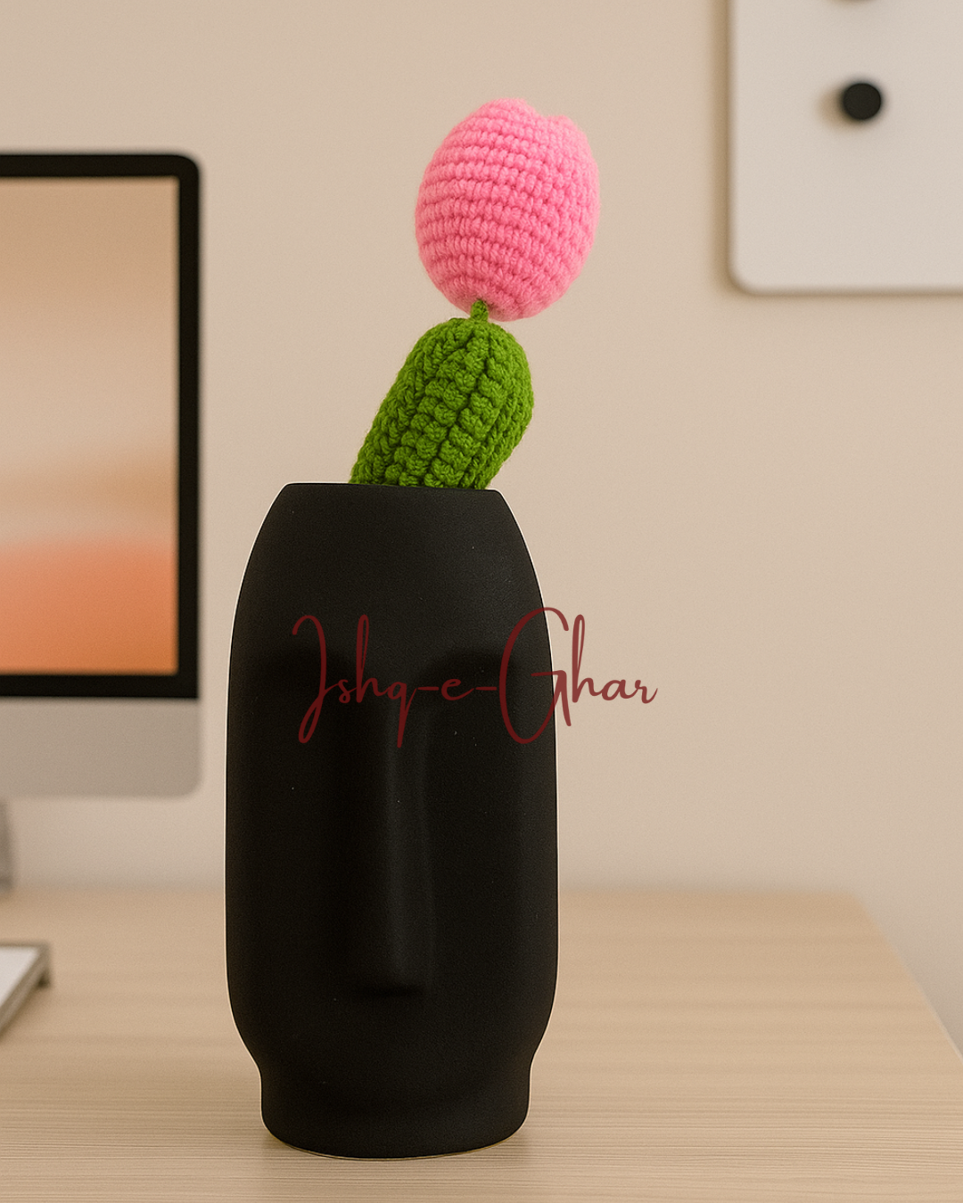 Bayaan Black With Pink Tulip