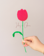 Dark Pink Tulip Crochet Flower