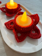 Red Flower Tea Light Holder