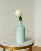 Khaaliq blue vase with Off white Tulip