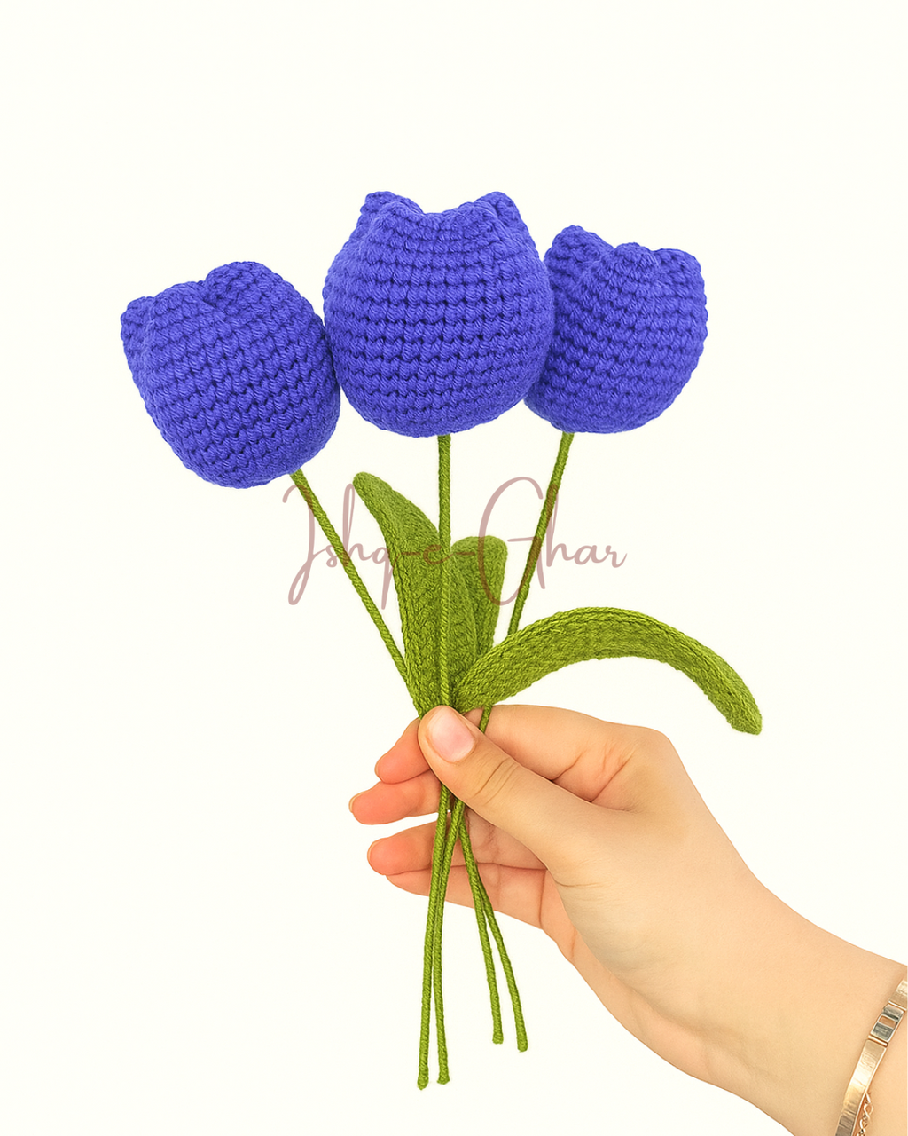 Dark Purple Tulip Crochet Flower