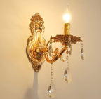 Vintage Gold Crystal Wall Sconce